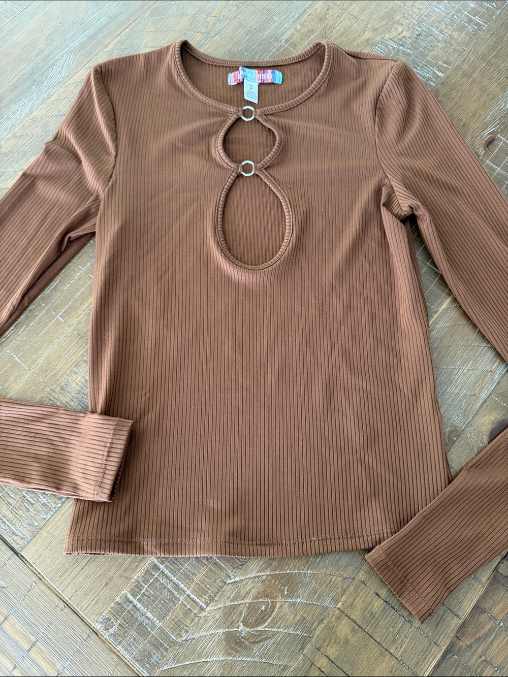 Urban Outfitters Ribbed Long-Sleeve Top